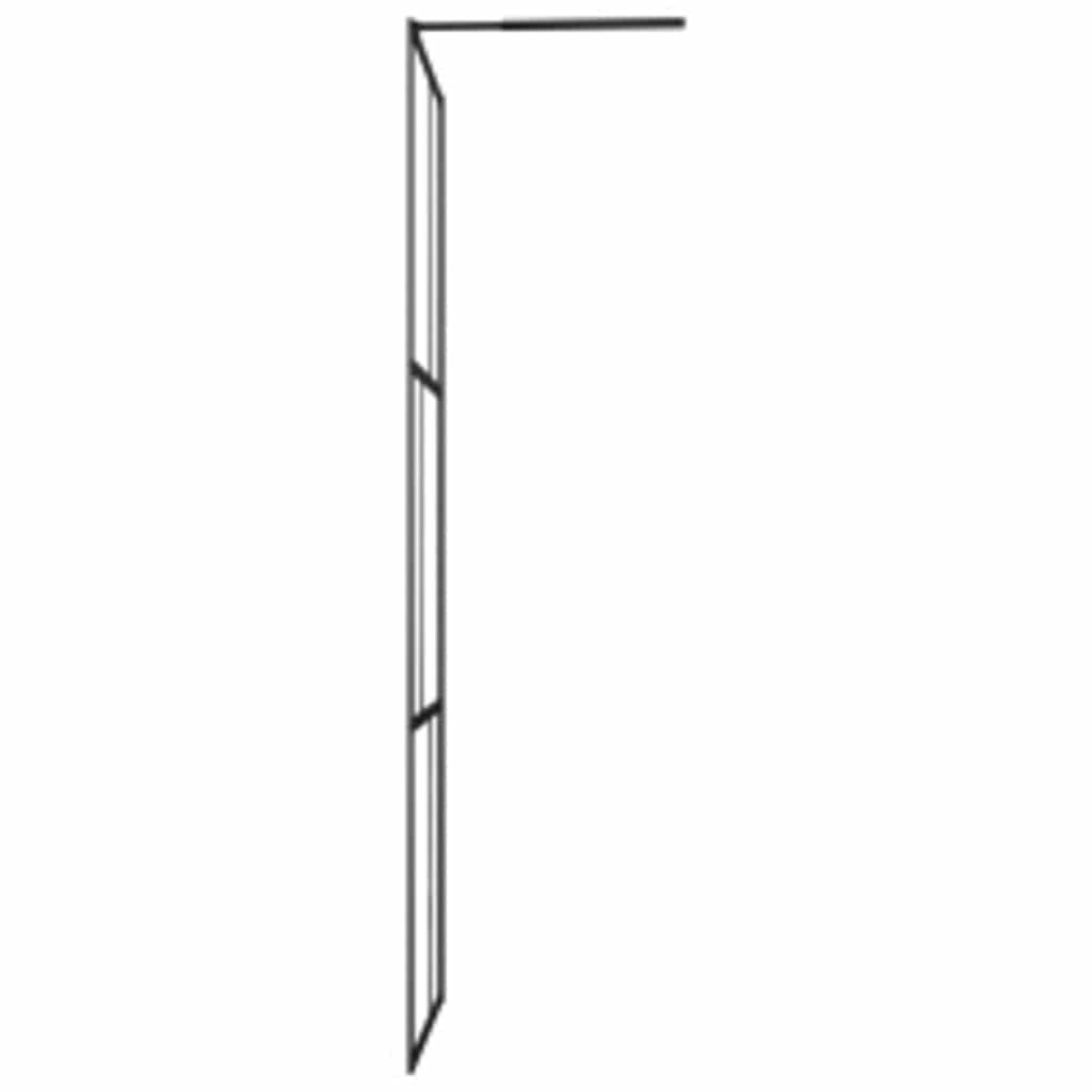 brusevæg med hærdet glas 115x195 cm sort
