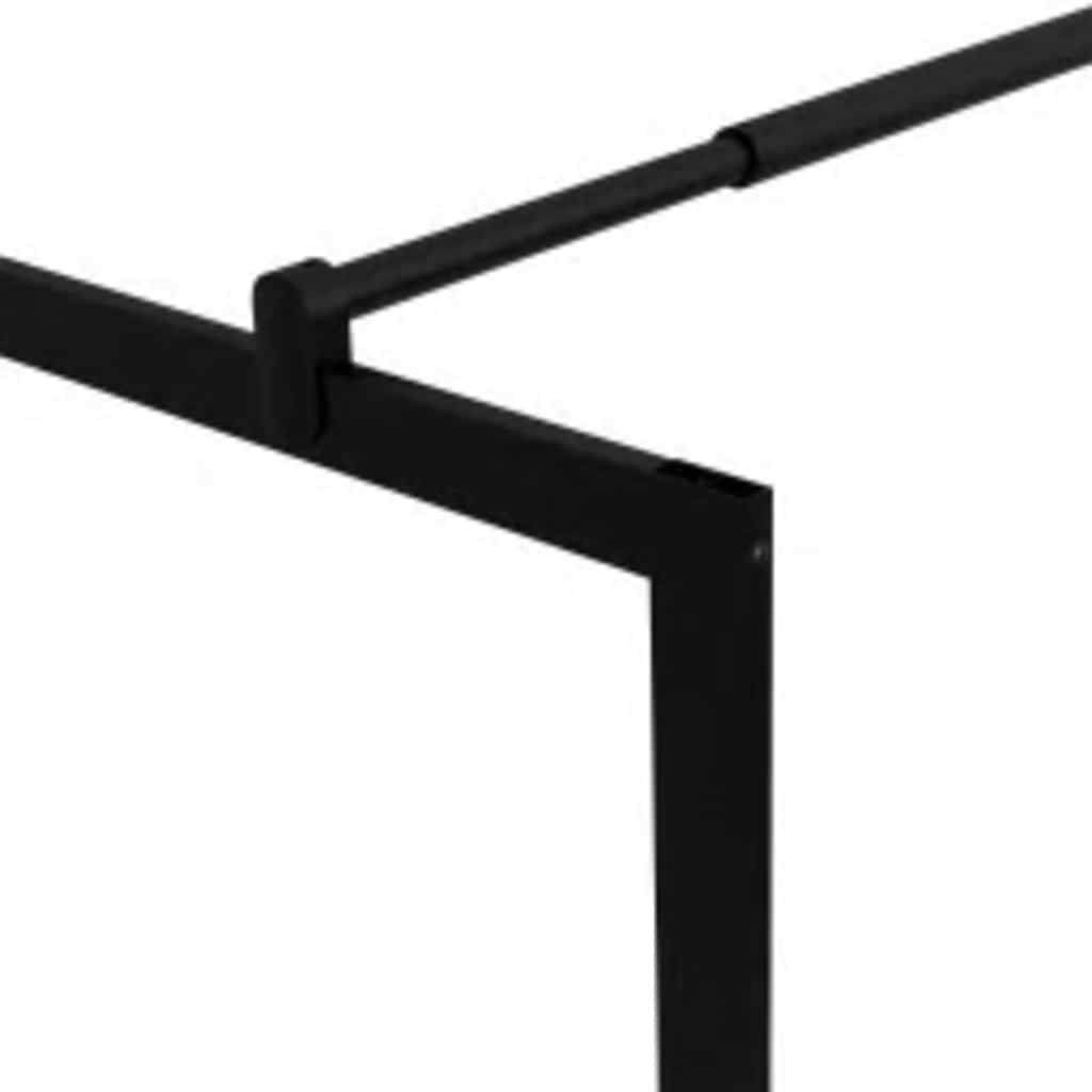 brusevæg med hærdet glas 115x195 cm sort