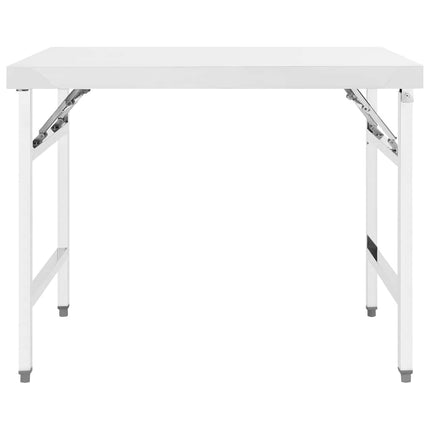 foldbart arbejdsbord til køkken 100x60x80 cm rustfrit stål