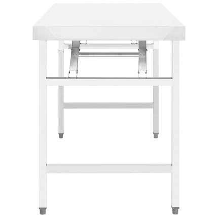 foldbart arbejdsbord til køkken 100x60x80 cm rustfrit stål