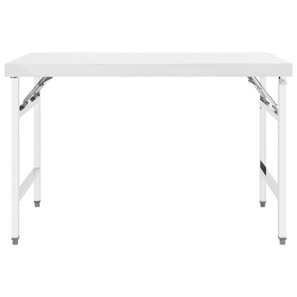 foldbart arbejdsbord til køkken 120x60x80 cm rustfrit stål
