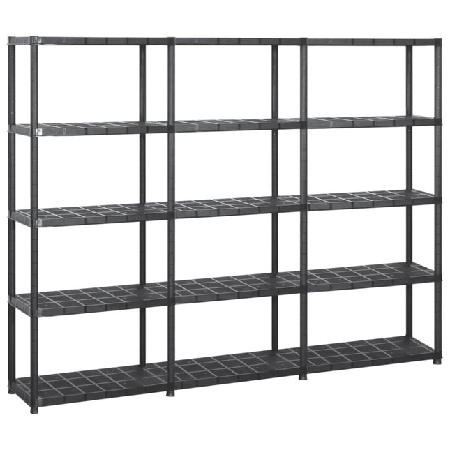 opbevaringsreol 5 hylder 213x38x170 cm plastik