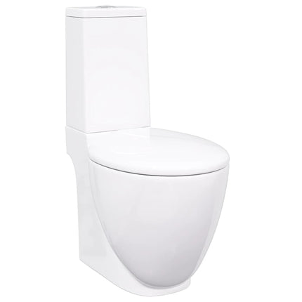 keramisk toilet afløb i bunden rund hvid