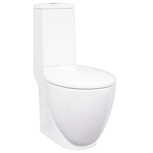 keramisk toilet afløb i bunden rund hvid