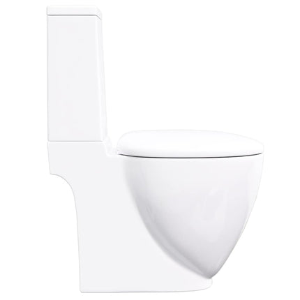 keramisk toilet afløb i bunden rund hvid