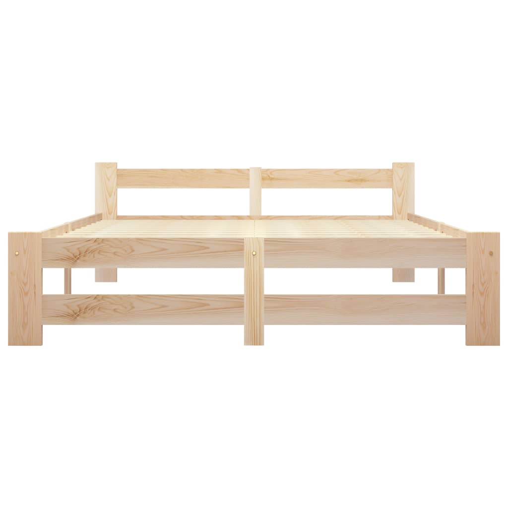 sengeramme uden madras massivt fyrretræ 140x200 cm