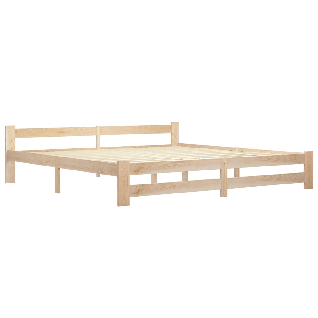 sengeramme uden madras massivt fyrretræ 200x200 cm