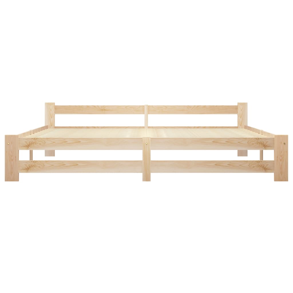 sengeramme uden madras massivt fyrretræ 200x200 cm