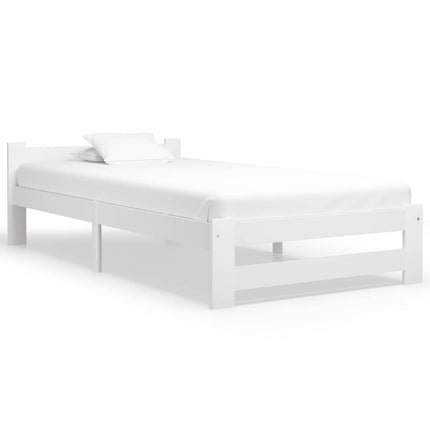 Sengeramme uden madras massivt fyrretræ 100x200 cm hvid