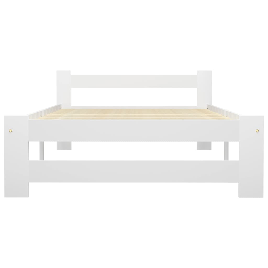 Sengeramme uden madras massivt fyrretræ 100x200 cm hvid