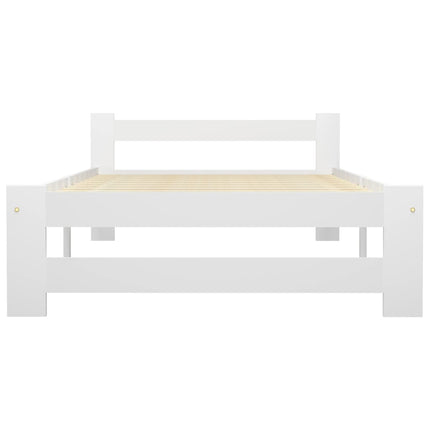 Sengeramme uden madras massivt fyrretræ 100x200 cm hvid