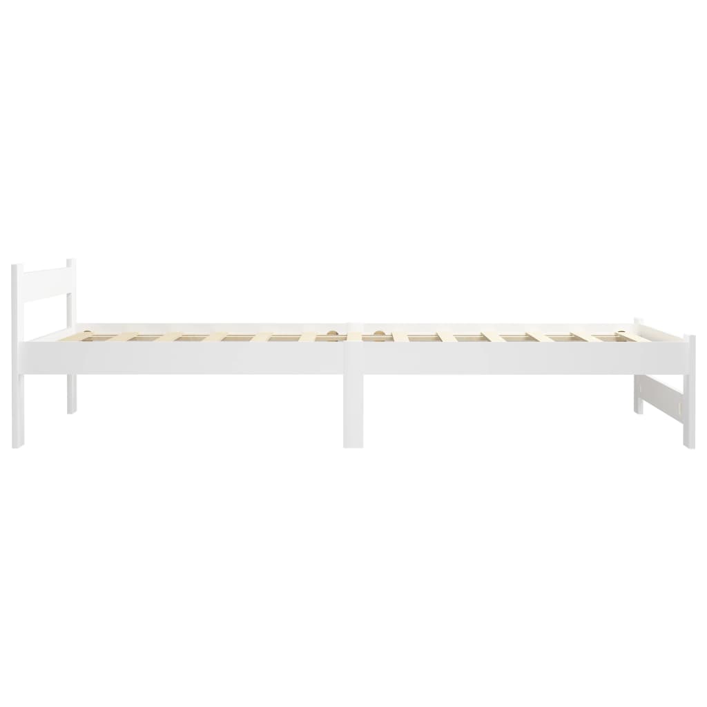 Sengeramme uden madras massivt fyrretræ 100x200 cm hvid