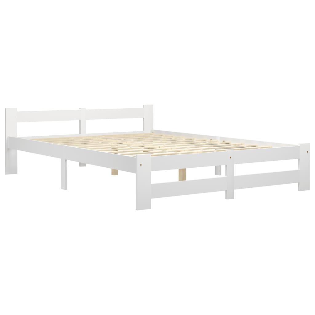 sengeramme uden madras massivt fyrretræ 120x200 cm hvid