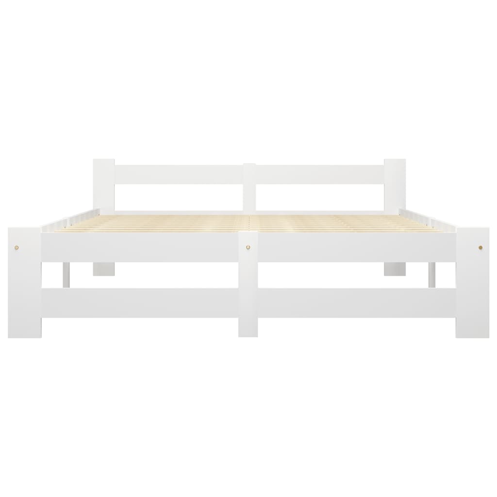 sengeramme uden madras massivt fyrretræ 120x200 cm hvid