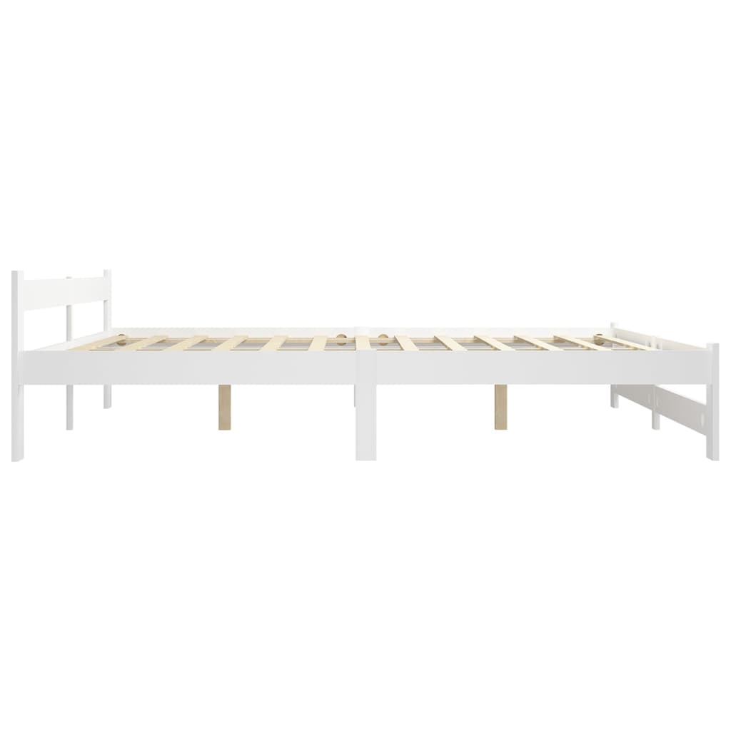 sengeramme uden madras massivt fyrretræ 120x200 cm hvid