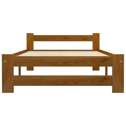 sengeramme uden madras massivt fyrretræ 90x200 cm honningbrun