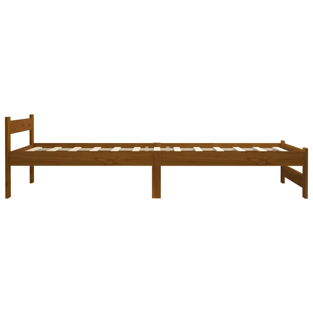 sengeramme uden madras massivt fyrretræ 90x200 cm honningbrun