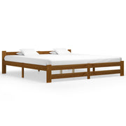 sengeramme 200x200 cm massivt fyrretræ gyldenbrun