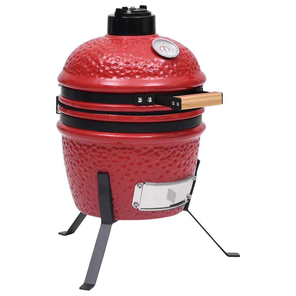 2-i-1 Kamado-røgegrill 56 cm keramisk rød billede