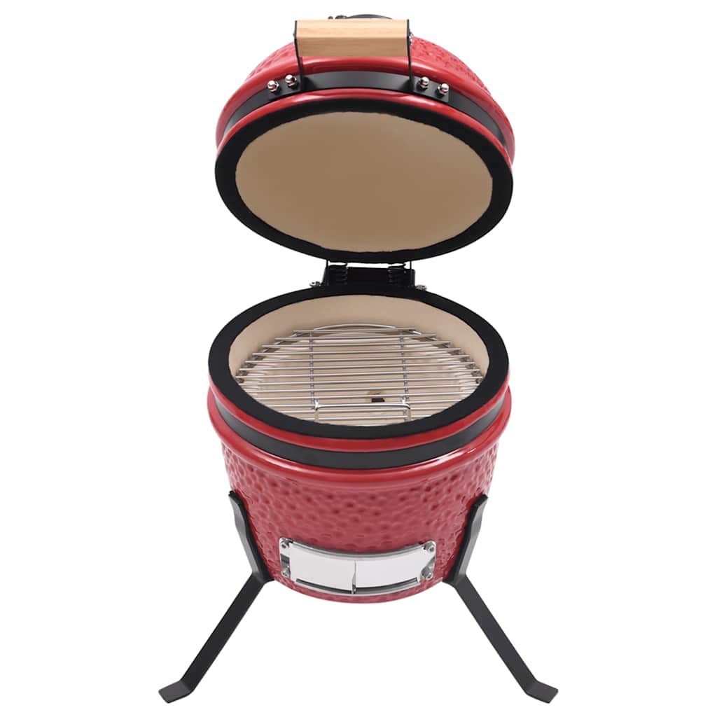 2-i-1 Kamado-røgegrill 56 cm keramisk rød
