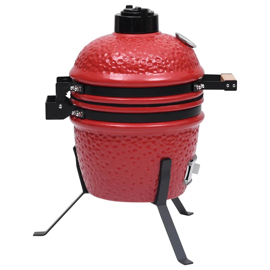 2-i-1 Kamado-røgegrill 56 cm keramisk rød