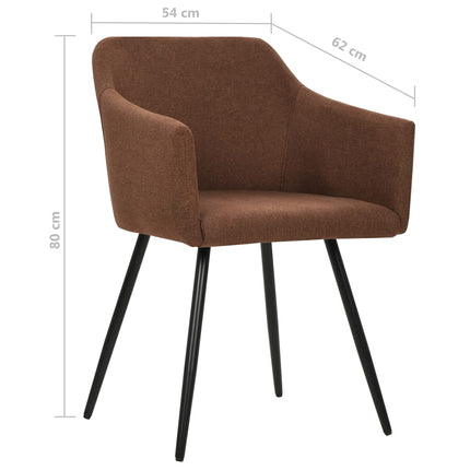 spisebordsstole 6 stk. stof brun
