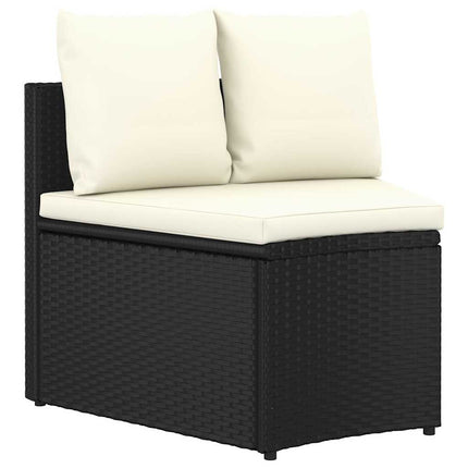sofasæt til haven 7 dele med hynder polyrattan sort