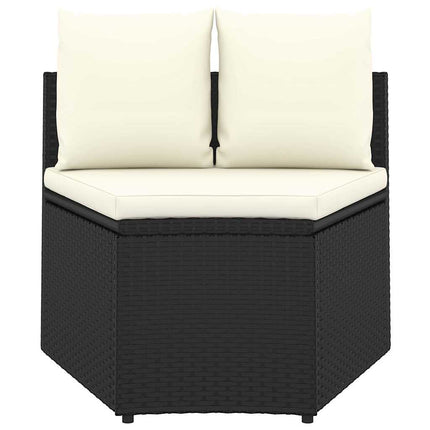 sofasæt til haven 7 dele med hynder polyrattan sort
