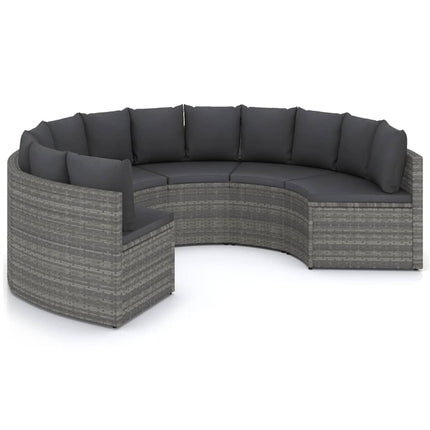 sofasæt til haven 6 dele med hynder polyrattan grå