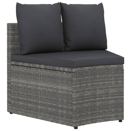sofasæt til haven 9 dele med hynder polyrattan grå