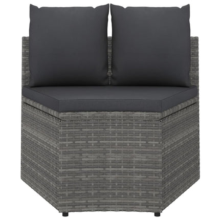 sofasæt til haven 9 dele med hynder polyrattan grå