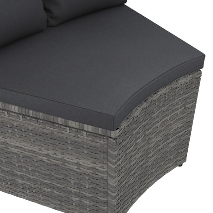 sofasæt til haven 9 dele med hynder polyrattan grå