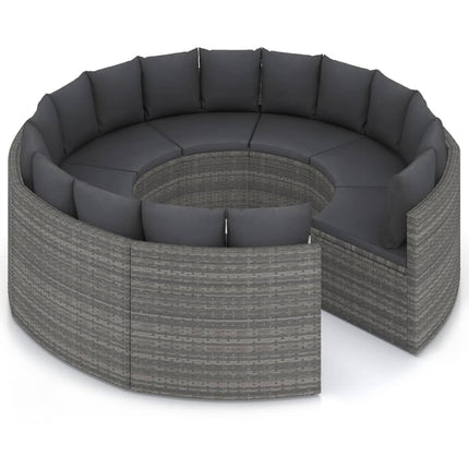 sofasæt til haven 8 dele med hynder polyrattan grå