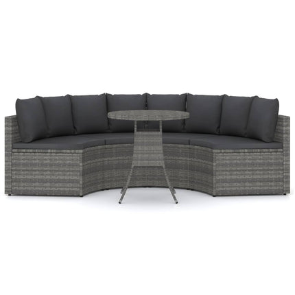 sofasæt til haven 5 dele med hynder polyrattan grå