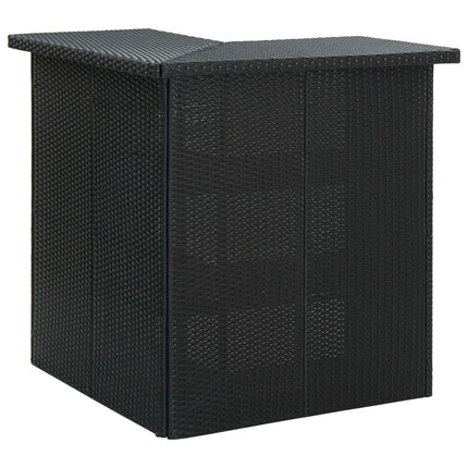 havebarsæt 4 dele med hynder polyrattan sort