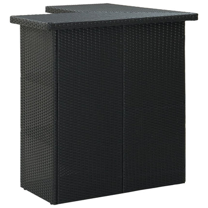 havebarsæt 4 dele med hynder polyrattan sort