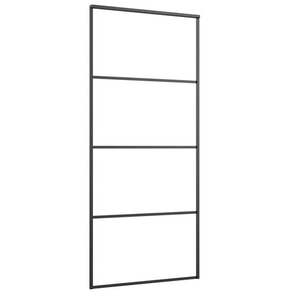 skydedør 90x205 cm sikkerhedsglas og aluminium sort
