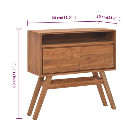 konsolbord 80x30x80 cm massivt teaktræ