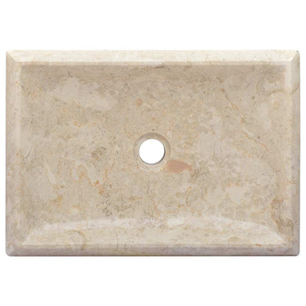 håndvask 50x35x10 cm marmor cremefarvet