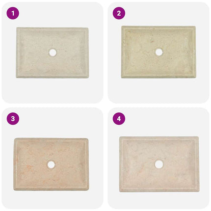 håndvask 50x35x10 cm marmor cremefarvet