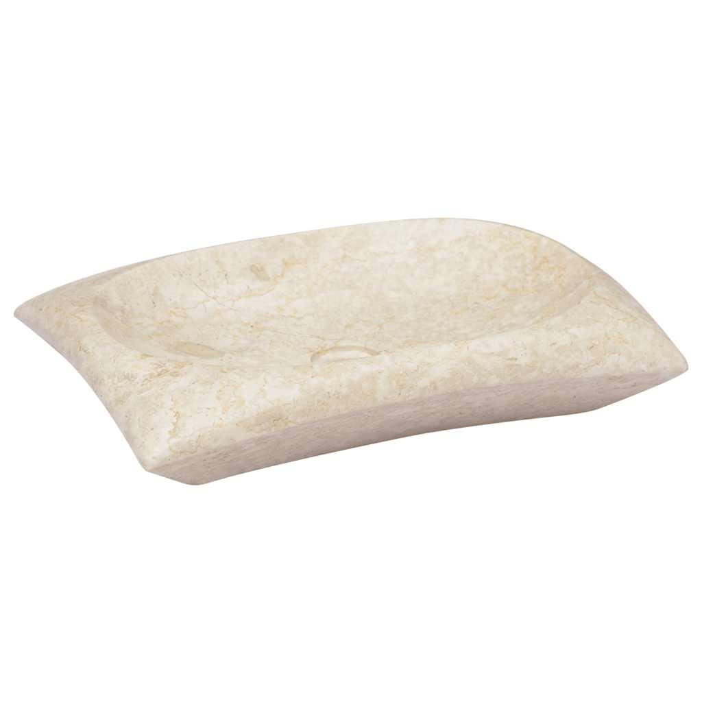 håndvask 50x35x10 cm marmor cremefarvet