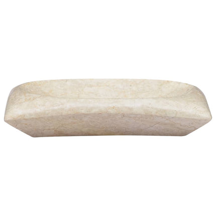 håndvask 50x35x10 cm marmor cremefarvet