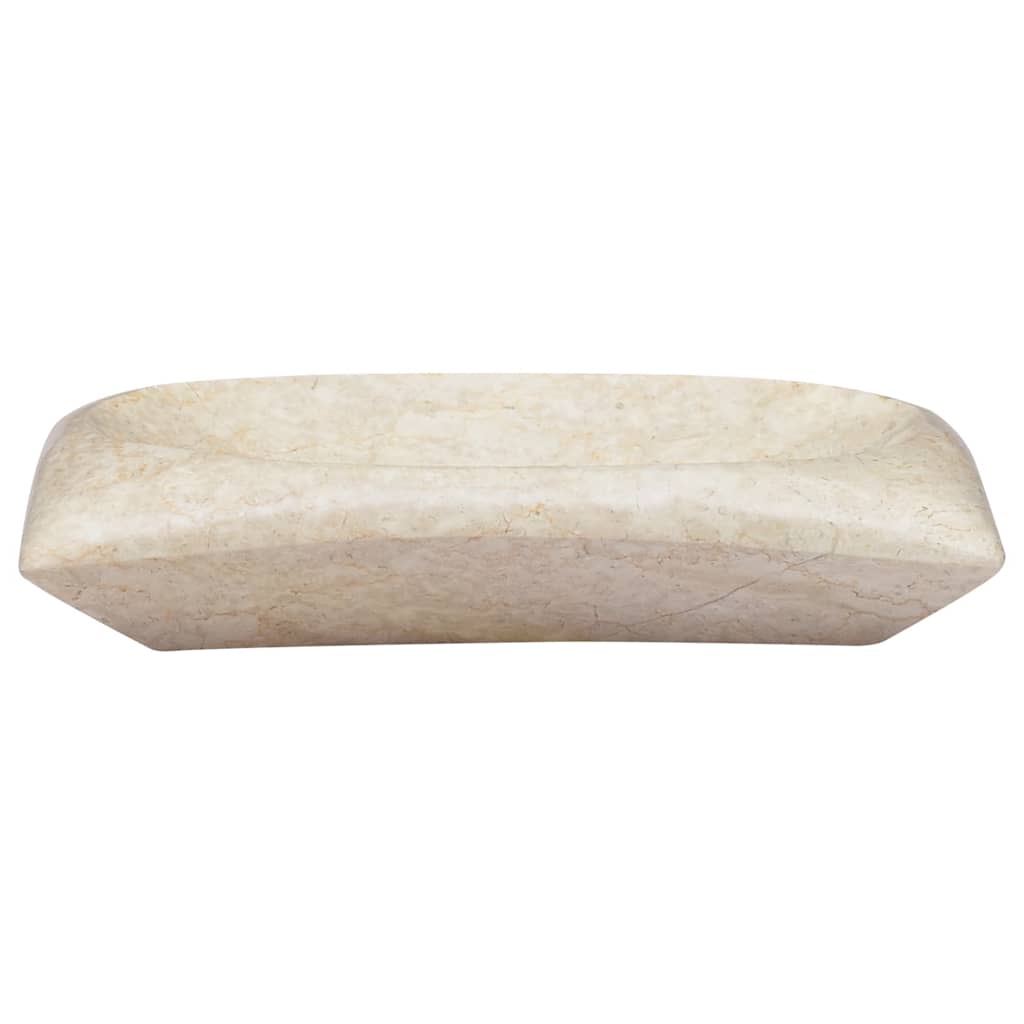 håndvask 50x35x10 cm marmor cremefarvet