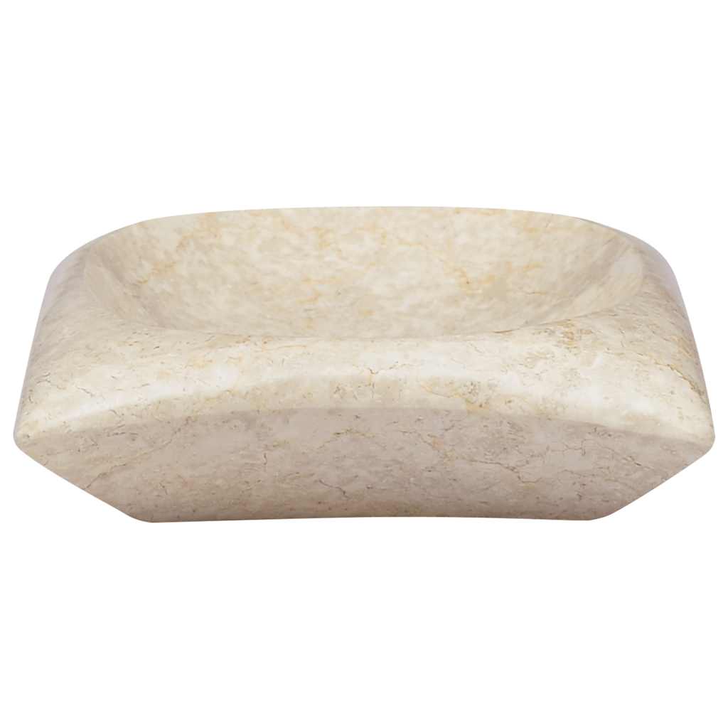 håndvask 50x35x10 cm marmor cremefarvet