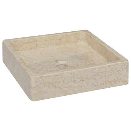 håndvask 40x40x10 cm marmor cremefarvet