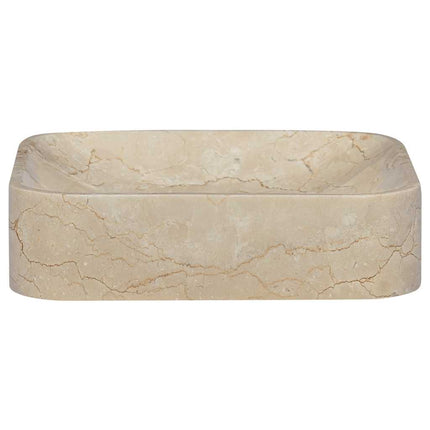 håndvask 40x40x10 cm marmor cremefarvet