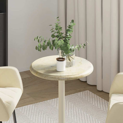 bordplade Ø40x2,5 cm marmor cremefarvet