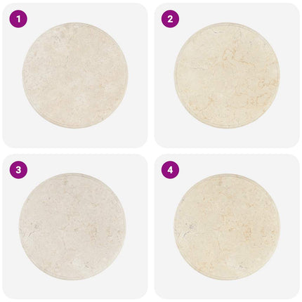 bordplade Ø50x2,5 cm marmor cremefarvet
