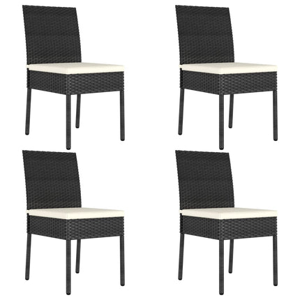 spisebordssæt til haven 5 dele polyrattan sort