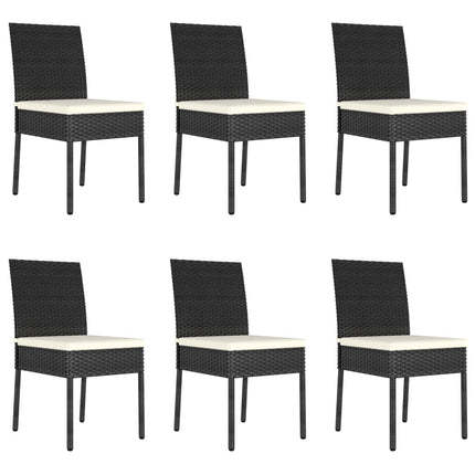 spisebordssæt til haven 7 dele polyrattan sort